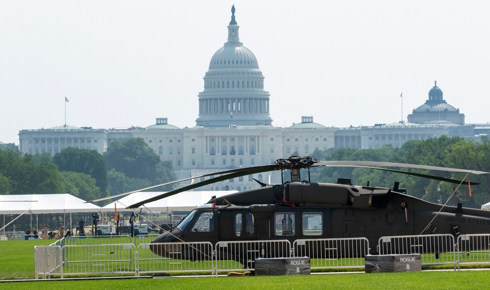 Static Display in National Mall in Preparation for the Army 250th Birthday Parade