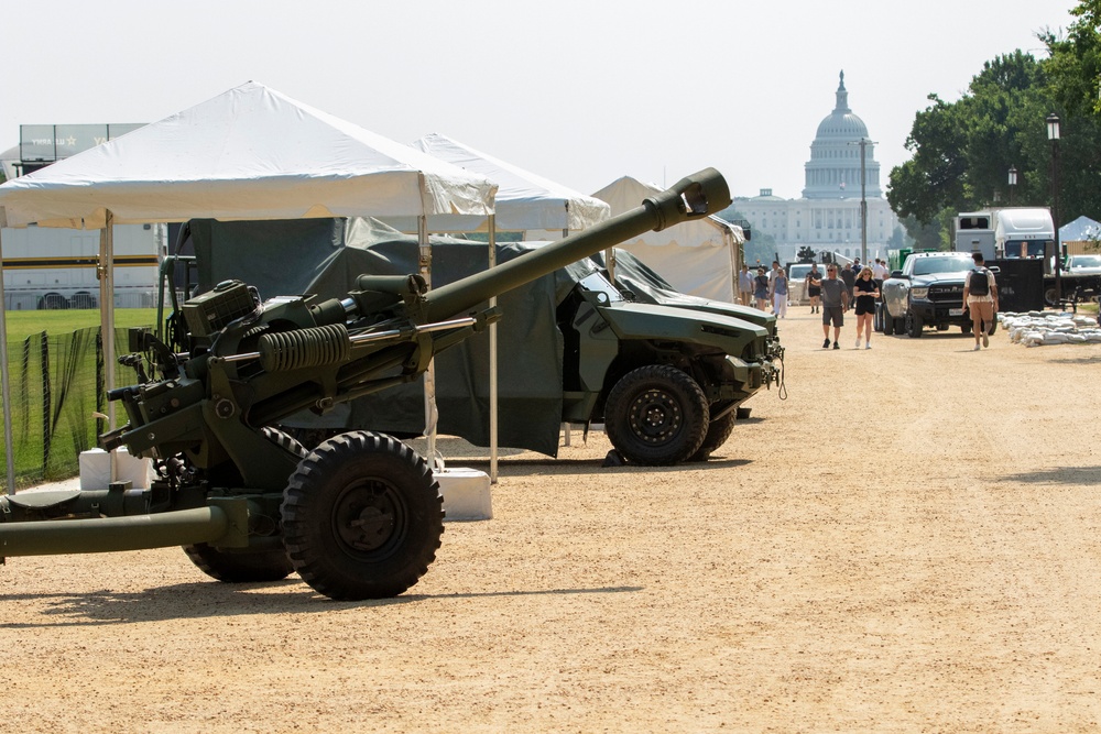Static Display in National Mall in Preparation for the Army 250th Birthday Parade