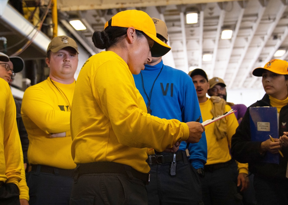 USS Essex Air Department Hangar Bay Fire Drill