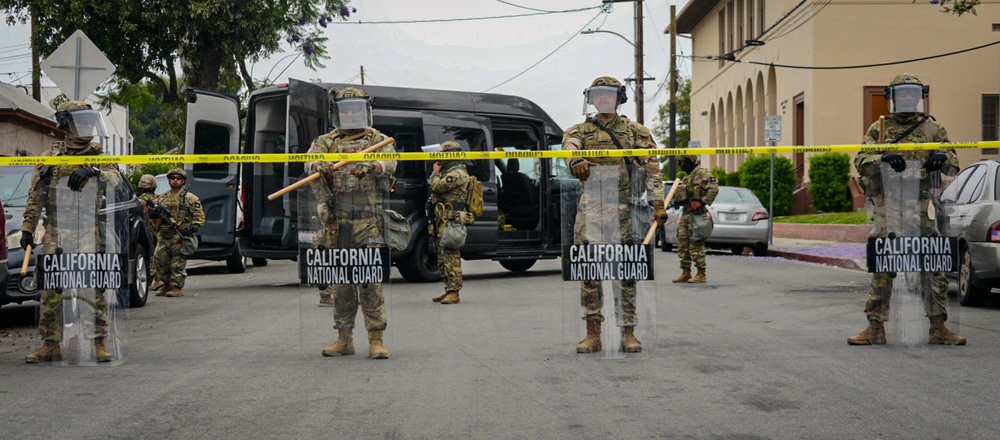 Soldiers provide protection for federal law enforcement in the greater Los Angeles area&amp;#xA;