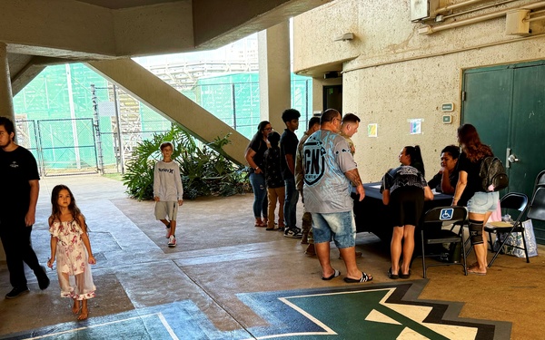 94th AAMDC volunteers at the 2025 Youth Impact Program Football Camp