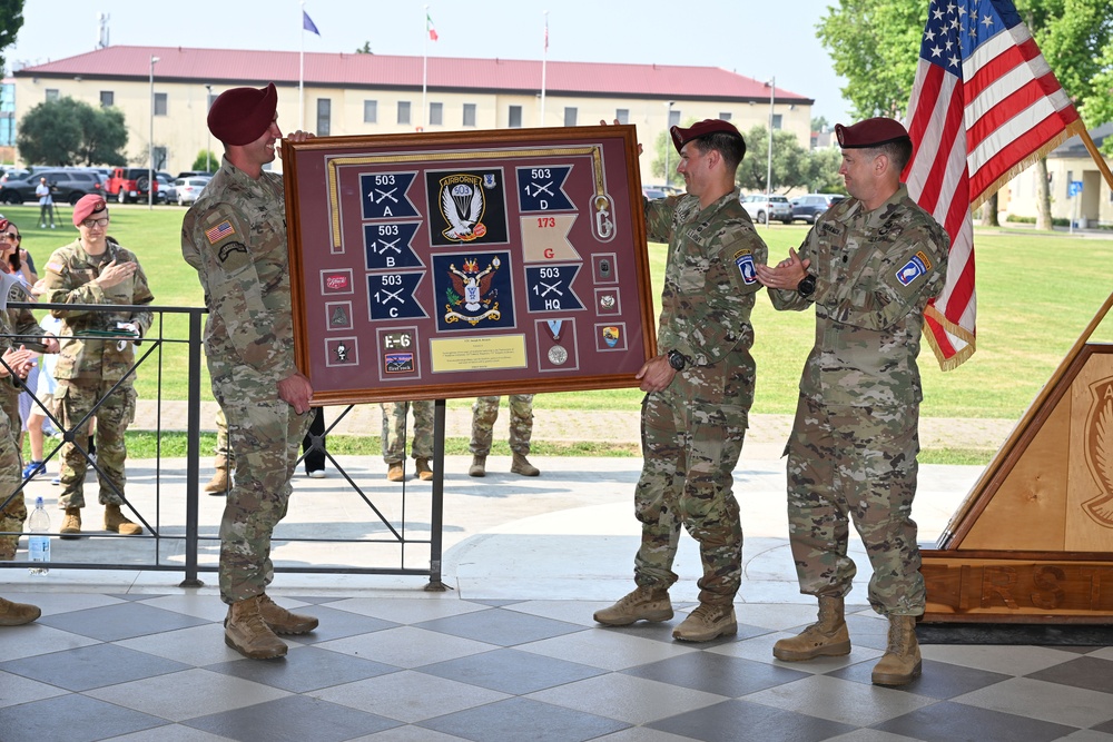 Change of Command Ceremony 1-503rd Infantry Regiment, 173rd Airborne Brigade