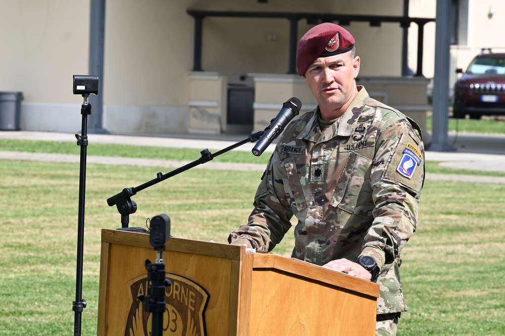 Change of Command Ceremony 1-503rd Infantry Regiment, 173rd Airborne Brigade