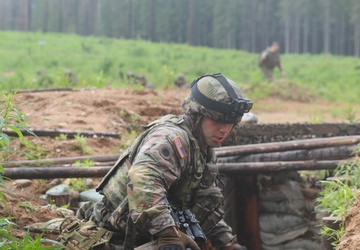 Michigan Army National Guard soldiers assault trenches at Exercise Baltic Viking