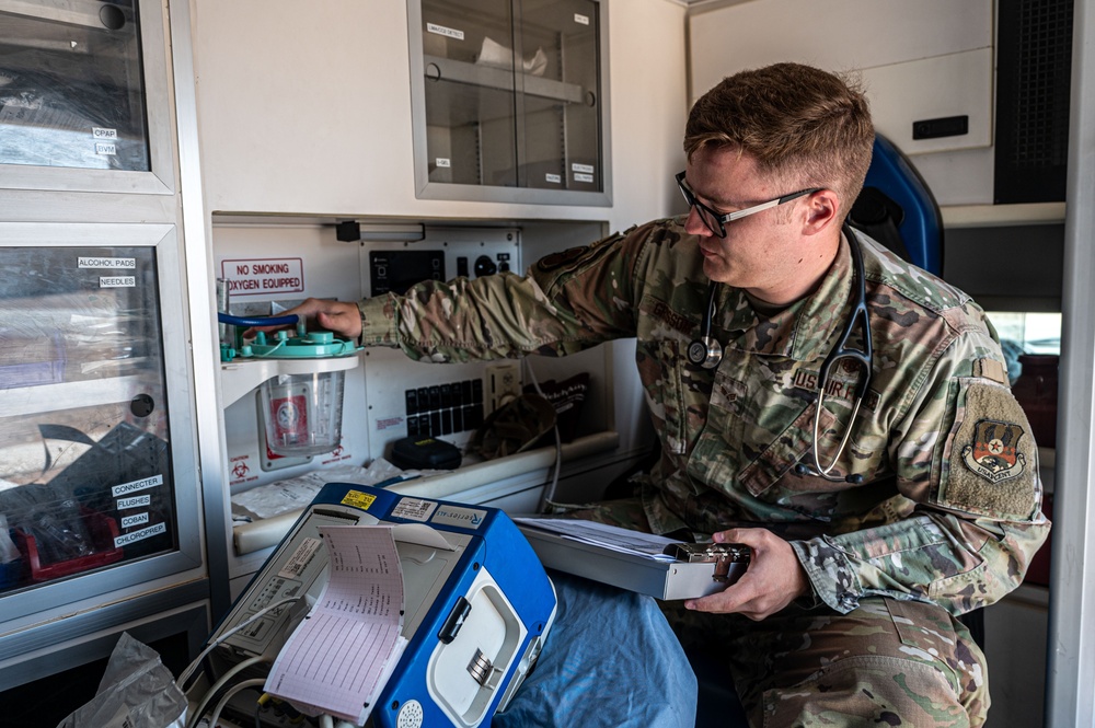 332nd Expeditionary Medical Squadron conducts ambulance operations