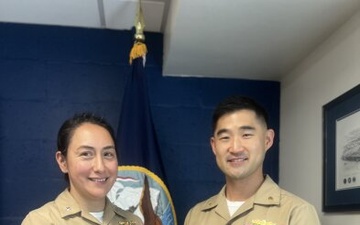 FORT BELVOIR, Va. (30 May, 2025) CDR Stephanie Long, the outgoing Director of Warfighter Optimization (DWO) at Navy Medicine Readiness and Training Command (NMRTC)-Fort Belvoir, turned over the position LCDR Albert Lee.