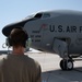 The KC-135 Stratotanker defuels