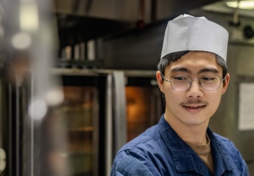 Culinary Specialists Prepare Dinner aboard USS Ralph Johnson