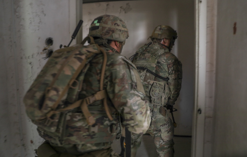 2CR Soldiers execute room clearing readiness training during Saber Guardian 25