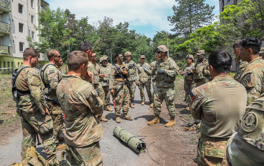 Brig. Gen. Andrew B. Stone visits 2CR Soldier during Saber Guardian 25