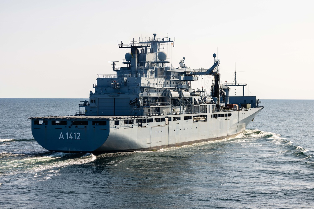 USS Mount Whitney Conducts RAS with German Navy Frankfurt am Main During BALTOPS 25