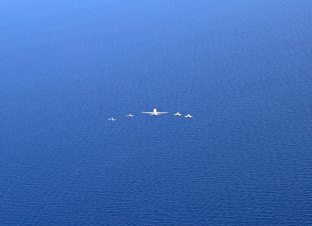 U.S. and NATO Aircraft Fly in Formation in the Baltic