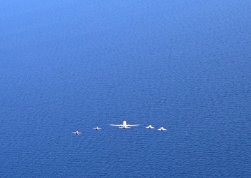 U.S. and NATO Aircraft Fly in Formation in the Baltic