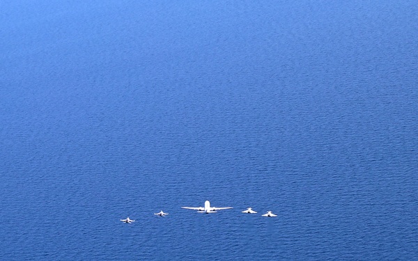 U.S. and NATO Aircraft Fly in Formation in the Baltic