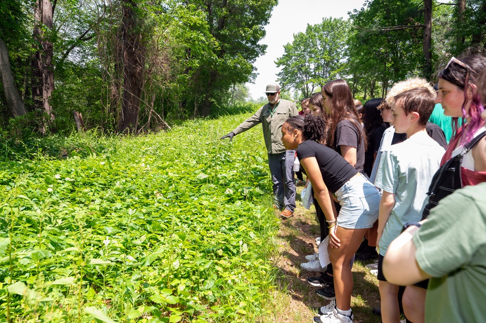 Hanscom students learn about invasive weed control