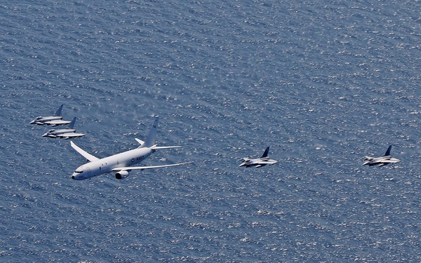 U.S. and NATO Aircraft Fly in Formation in the Baltic