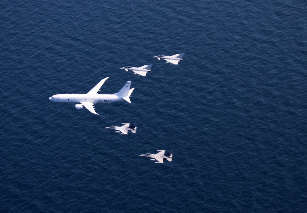 U.S. and NATO Aircraft Fly in Formation in the Baltic