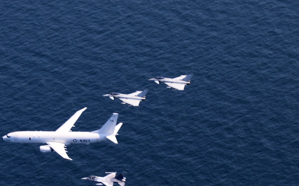 U.S. and NATO Aircraft Fly in Formation in the Baltic