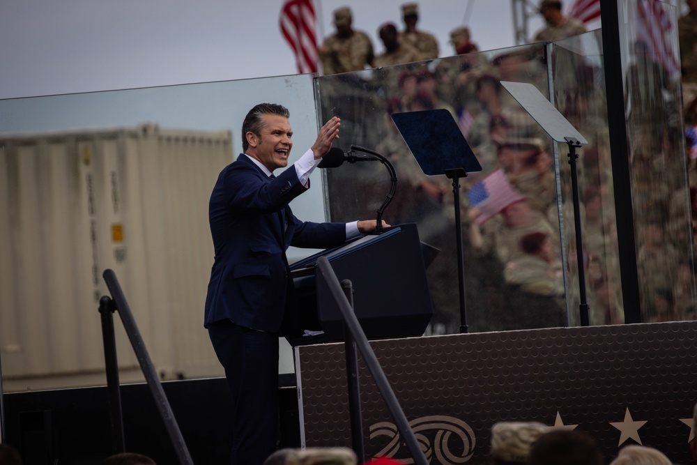 Secretary of Defense Attends Army 250 Celebration at Fort Bragg