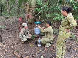 Service members set up mosquito traps during biosurveillance at Talisman Sabre 2025