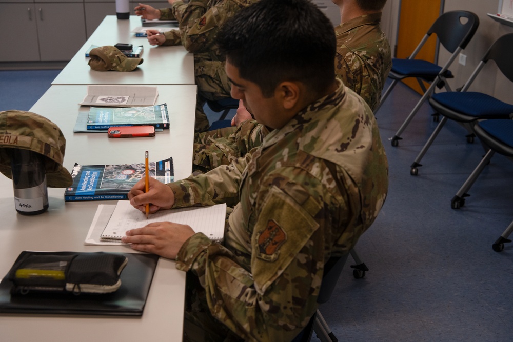 156th LRS Hosts MTT conducting vehicle AC Systems training course
