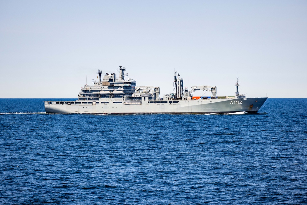 USS Mount Whitney Conducts RAS with German Navy Frankfurt am Main During BALTOPS 25