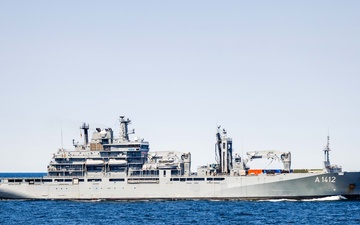 USS Mount Whitney Conducts RAS with German Navy Frankfurt am Main During BALTOPS 25