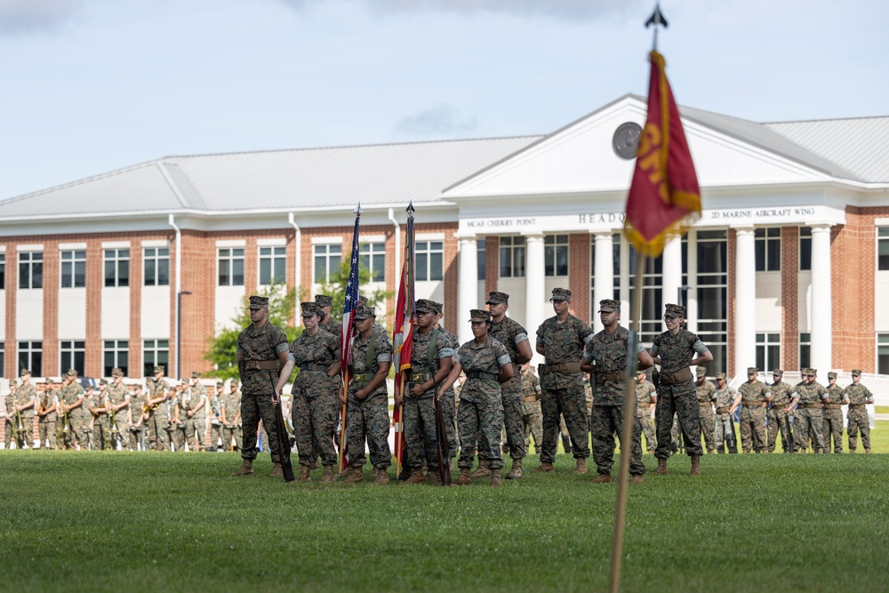 Marine Wing Headquarters Squadron 2 change of command ceremony