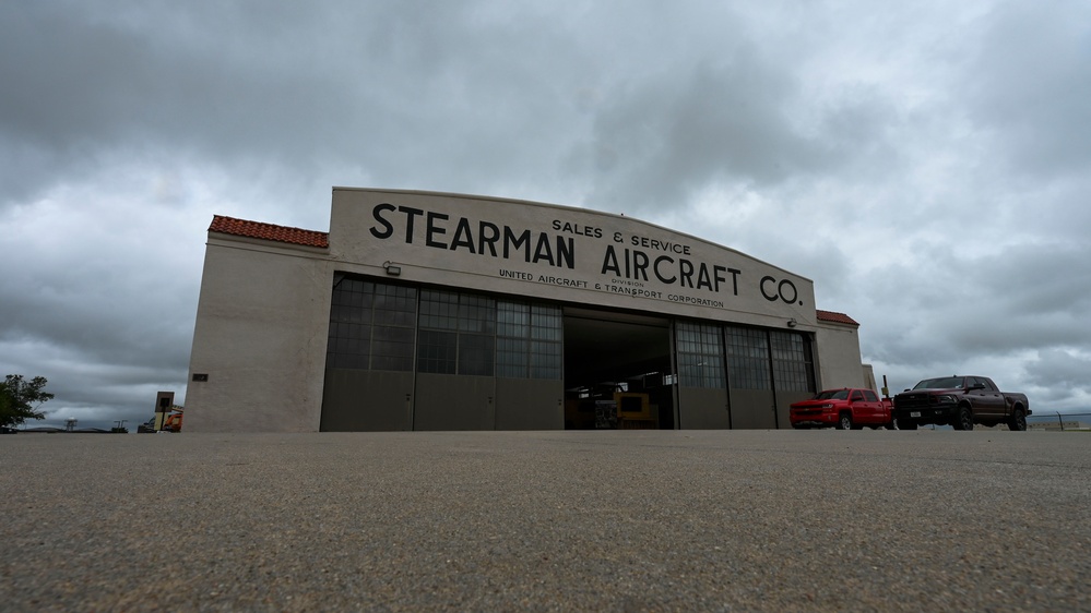 Historic hangar damaged during fire caused by suspected lightning strike