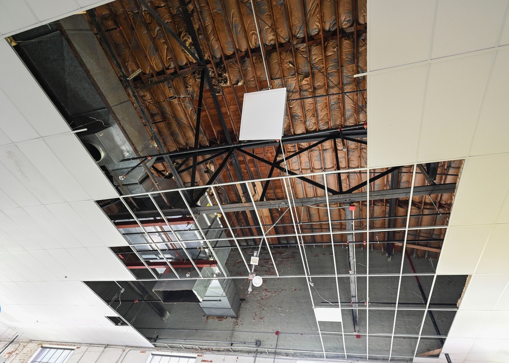 Historic hangar damaged during fire caused by suspected lightning strike