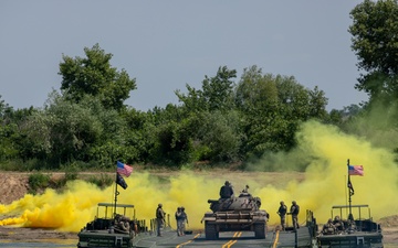 7th Engineer Brigade Conduct Wet Gap Crossing In Romania