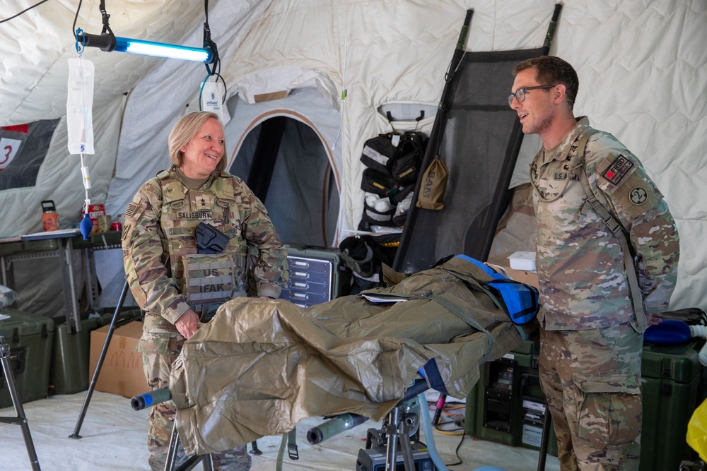 MG Beth Salisbury visits Soldiers during Global Medic