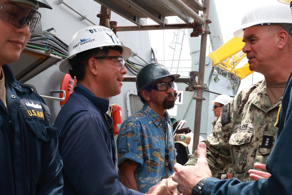 Vice Admiral Brendan McLane Visits USS Daniel Inouye (DDG 118)