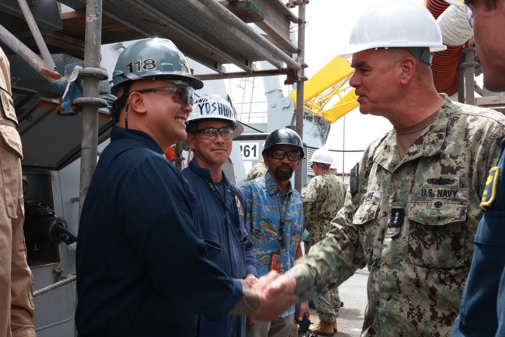Vice Admiral Brendan McLane Visits USS Daniel Inouye (DDG 118)