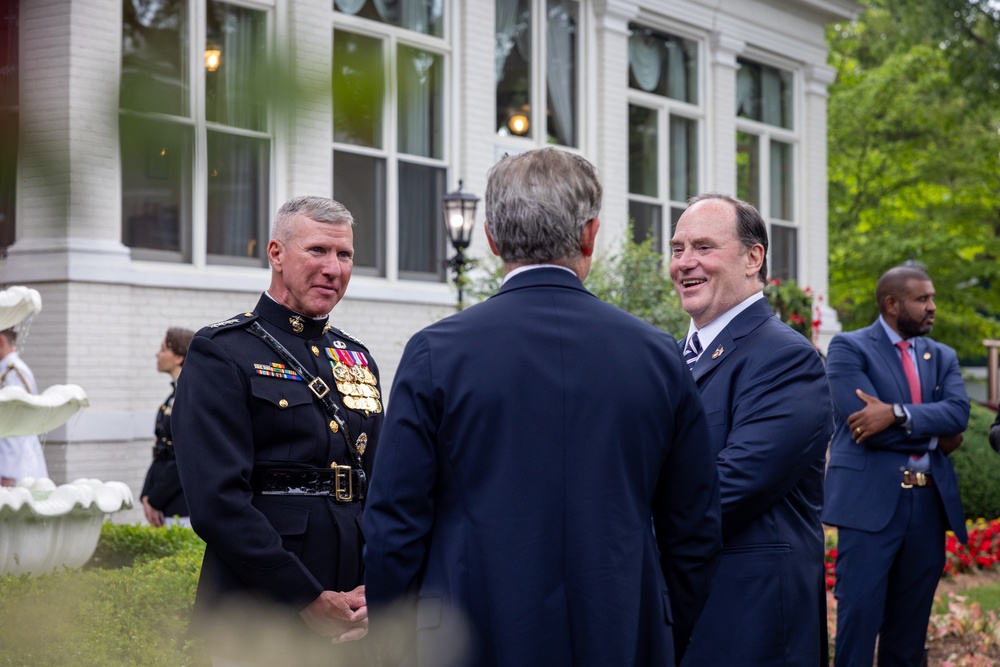 The Commandant, Gen. Eric Smith hosts Secretary of the Navy, Hon. John Phelan for an Evening Parade at MBW