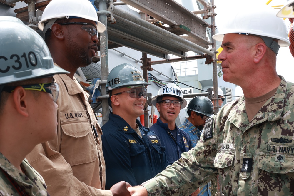Vice Admiral Brendan McLane Visits USS Daniel Inouye (DDG 118)