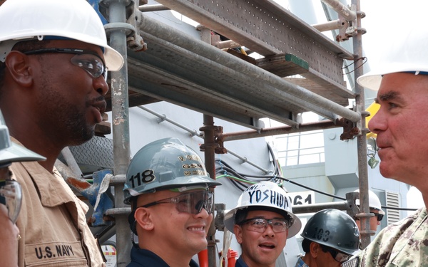 Vice Admiral Brendan McLane Visits USS Daniel Inouye (DDG 118)
