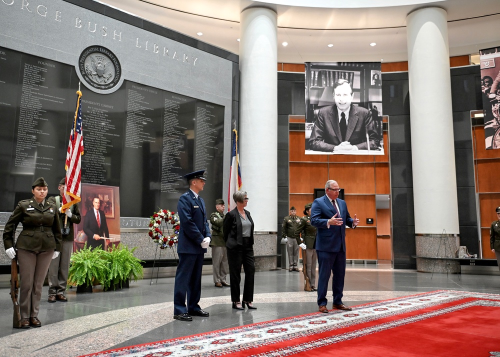 George H.W. Bush's 101st Birthday Wreath Laying Ceremony