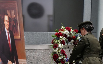 George H.W. Bush's 101st Birthday Wreath Laying Ceremony