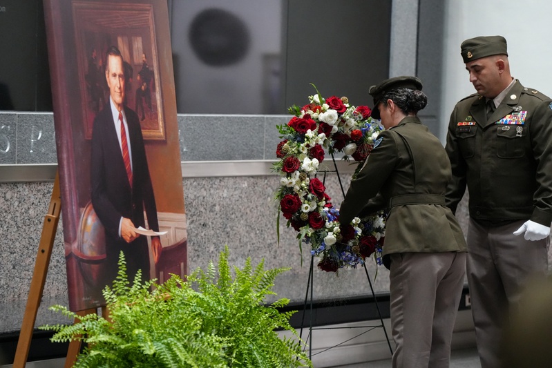 George H.W. Bush's 101st Birthday Wreath Laying Ceremony