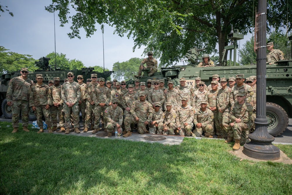 Chief of Staff of the Army visits Soldiers preparing for the 250th Army Birthday Parade