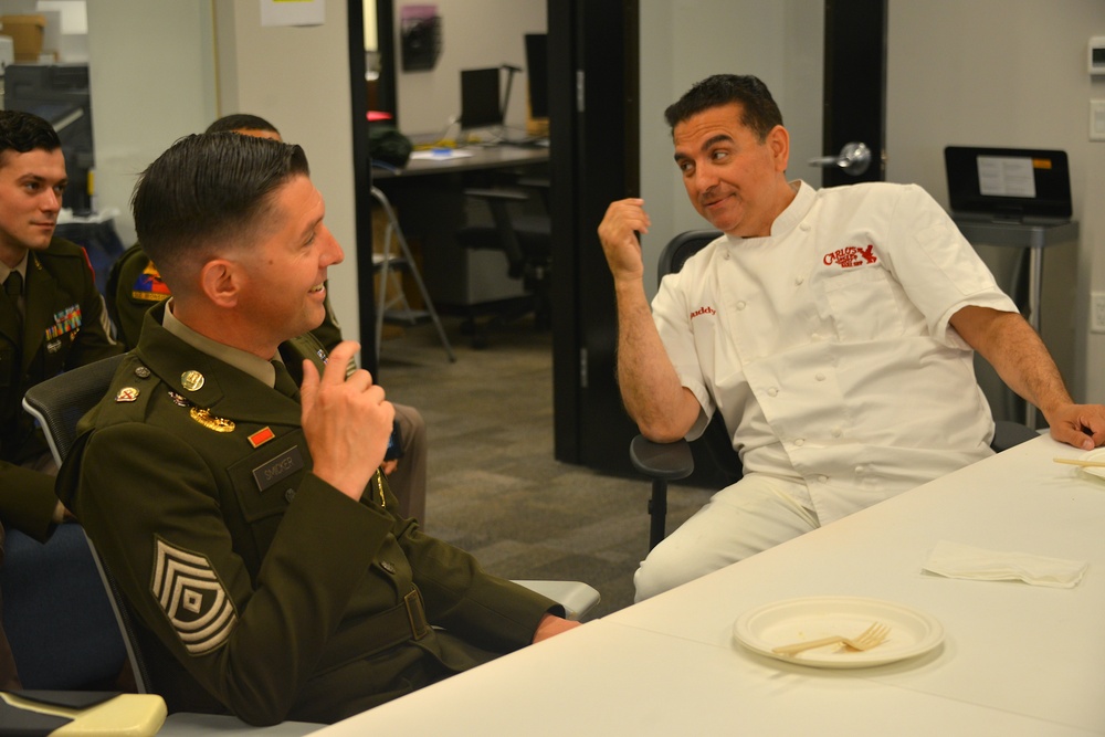 Soldiers and Cake Boss celebrate Army 250th Birthday in factory