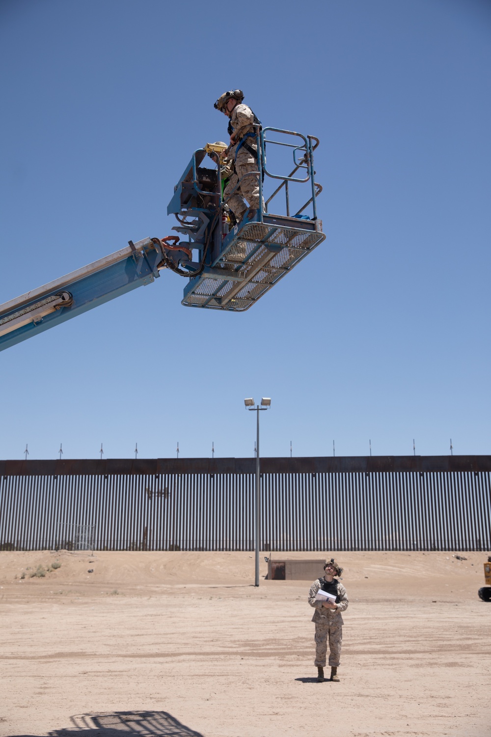 U.S. Marines Conduct Mobile Elevated Work Platform Training for U.S. Soldiers