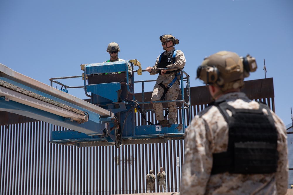 U.S. Marines Conduct Mobile Elevated Work Platform Training for U.S. Soldiers