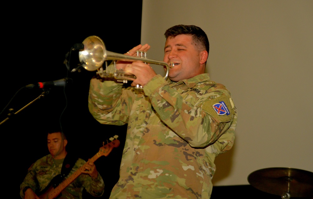 Soldiers and Army musicians celebrate Army 250th Birthday with students
