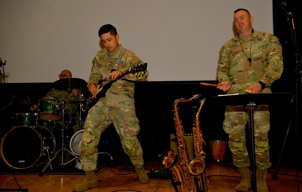 Soldiers and Army musicians celebrate Army 250th Birthday with students