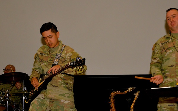 Soldiers and Army musicians celebrate Army 250th Birthday with students