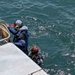 A Hay Lake Marine Casualty diver prepares to survey the hull of the M/V Hon. James L. Oberstar for damage