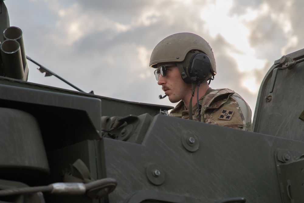 1-41 Infantry Regiment use Stryker armored vehicles to help support southern border mission