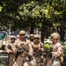 U.S. Marines provide protection to the Wilshire federal building